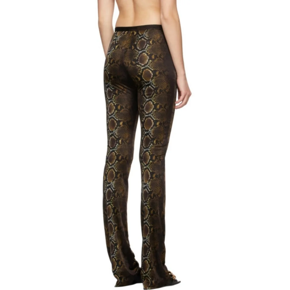 4S. NWOT VERSACE BROWN PYTHON PRINT TROUSERS SIZE IT 38 / US 2